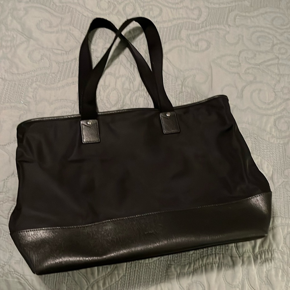 Furla Black Large Tote Nylon and Leather Bag